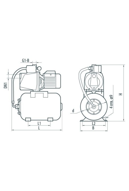Насосная станция Насосы+ AUJSWm 10M/24L (4823072204550)