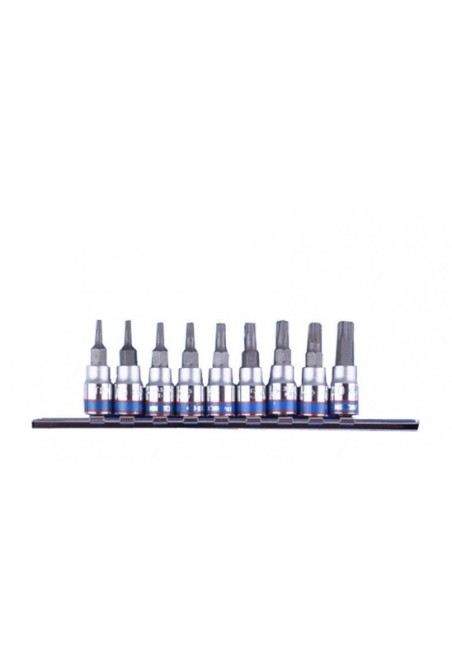 Набір біт в головку TORX 1/4" T8-T40х37 мм (9 од.) KING TONY (2109PR)