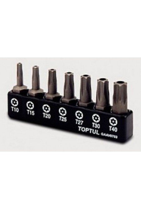 Набір біт (Torx: T10-T40 з відверстям) TOPTUL GAAV0703