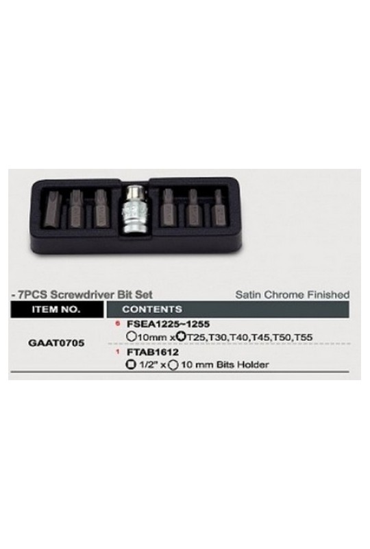 Набор бит 10мм TORX, T25-T55, 7ед. TOPTUL GAAT0705