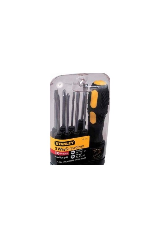 Отвертка  STANLEY Multifunctional с 9-тью сменными битами-вставками