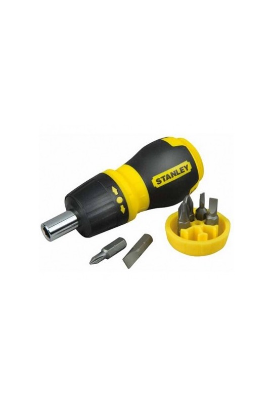 Відвертка STANLEY Multibit Stubby реверсивна з 6-ю змінними бітами