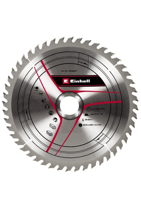 Пильный диск Einhell, 216х30 мм, T48 | Valeon