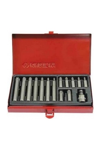 Набор бит c адаптером TORX 1/2" Т20-Т55 (15 ед.) KING TONY (1015PQ)