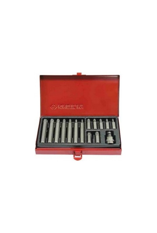 Набор бит c адаптером TORX 1/2" Т20-Т55 (15 ед.) KING TONY (1015PQ)