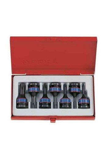 Набор головок торцевых ударных TORX 1/2" DR T25-T60х60 мм (7 ед.) KING TONY (4417PP)