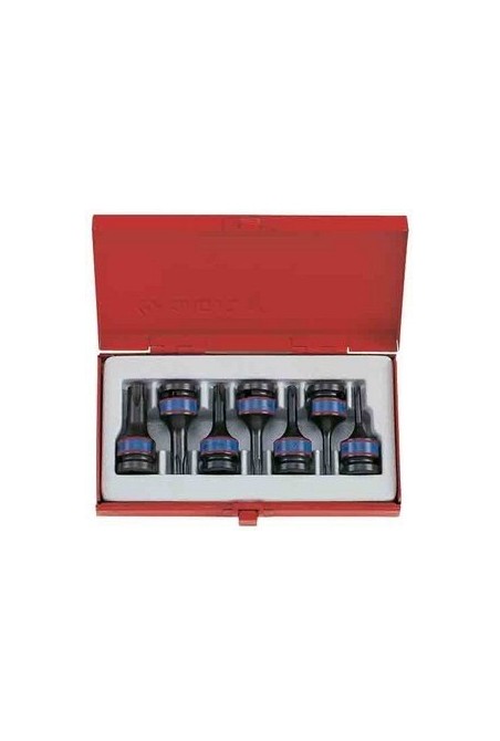 Набор головок торцевых ударных TORX 1/2" DR T25-T60х60 мм (7 ед.) KING TONY (4417PP)
