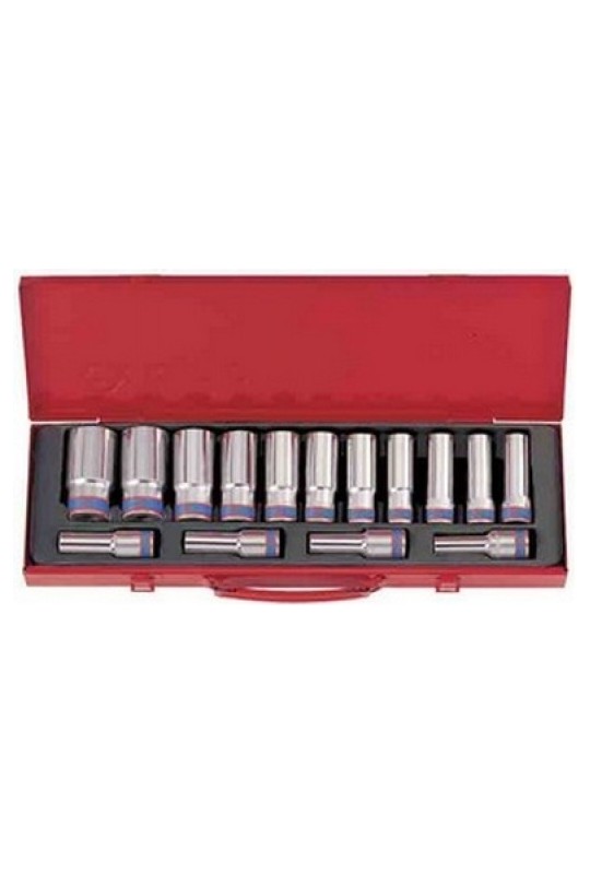 Набор головок 1/2" глуб.15пр. 6гр. 10-32мм KING TONY (4315MR)