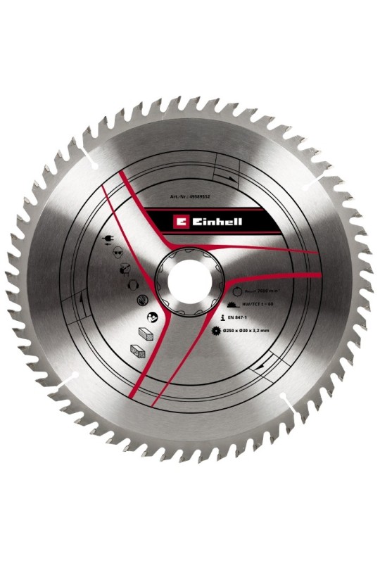Пильный диск Einhell, 250х30 мм, T60 | Valeon