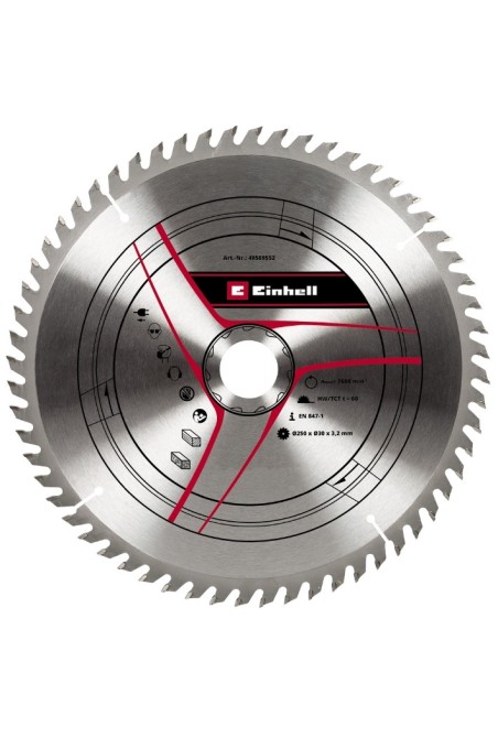 Пильный диск Einhell, 250х30 мм, T60 | Valeon