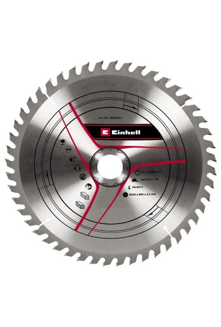 Пильний диск Einhell, 250х30 мм, T48 | Valeon