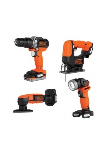 Набор из 4 электроинструментов BLACK&DECKER BDCK123S2S