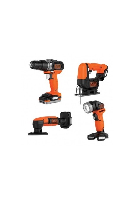 Набір з 4 електроінструментів BLACK&DECKER BDCK123S2S