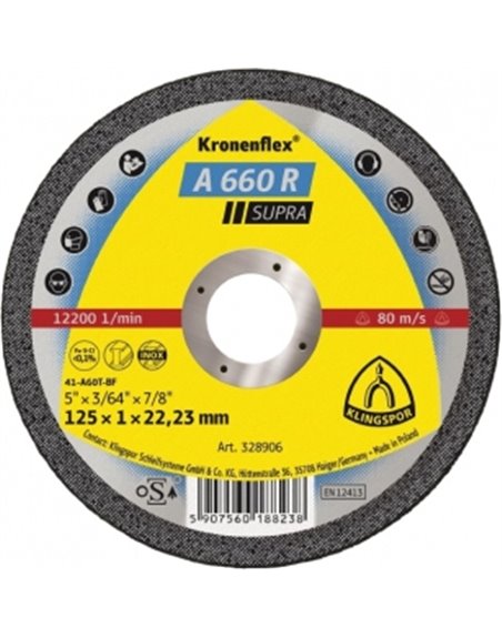 Отрезной круг (125х1х22,23) Klingspor A 660 R SUPRA (328906)