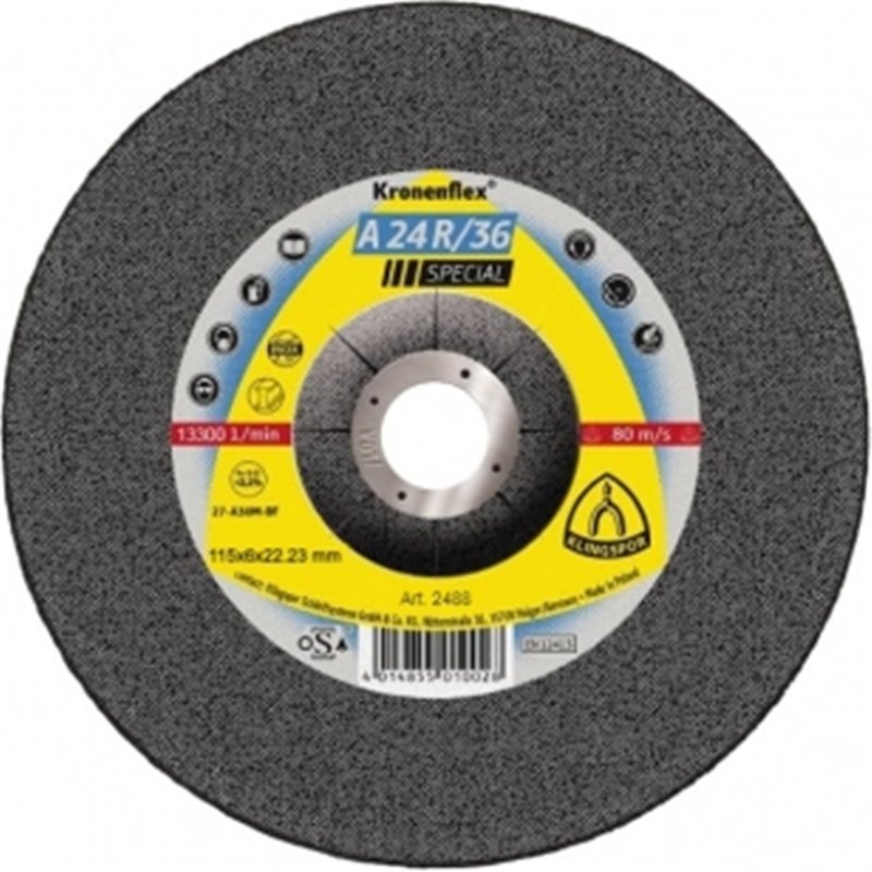 Зачистной круг (115х6х22,23) Klingspor A 24 R/36 SPECIAL (2488)
