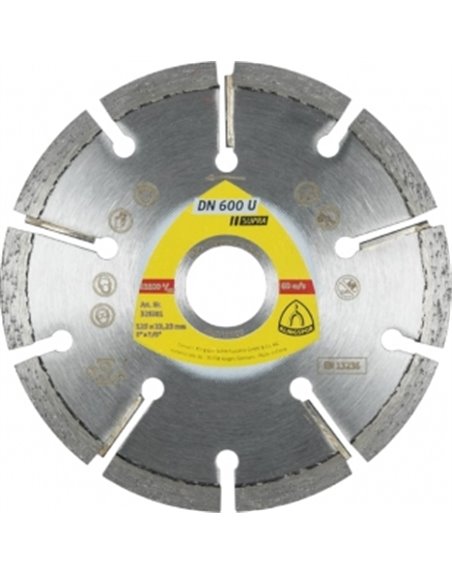 Алмазный отрезной круг (125х10х22,23) Klingspor DN 600 U Supra (330664)
