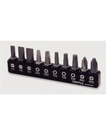Набір біт 10ед. 1/4 (PH, SL, Torx, SQ) TOPTUL GAAV1001