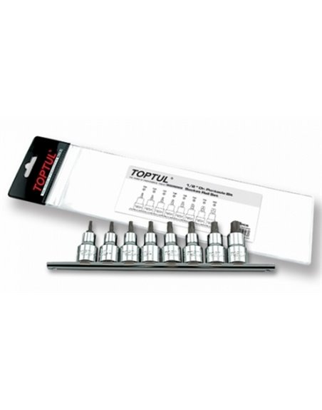 Набор бит 1/2 TORX T20-T55, 8ед. TOPTUL GAAG0806