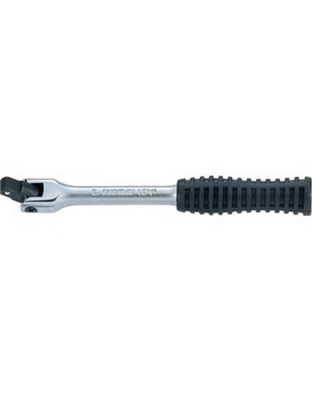 Вороток 3/8" з карданом 200 мм резиновая ручка KING TONY (3452-08G)