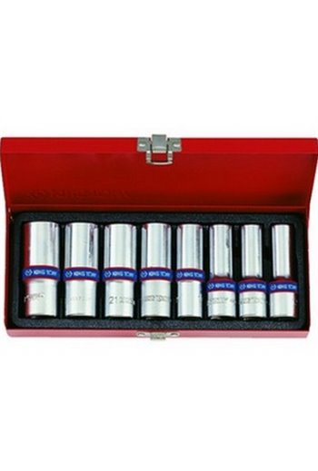 Набор головок 1/2" глуб 12 гранн. 8ед 12-23мм KING TONY (4208MR)