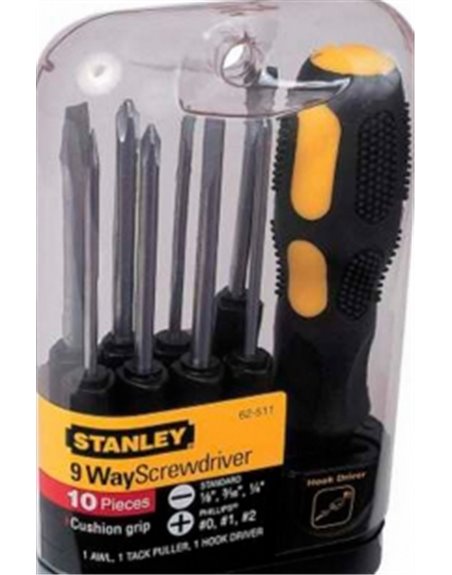 Відвертка STANLEY Multifunctional з 9-тью змінними бітами-вставками