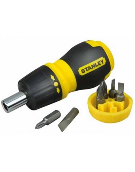 Відвертка STANLEY Multibit Stubby реверсивна з 6-ю змінними бітами