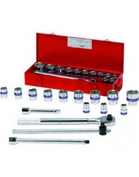 Набор головок 3/4" 6-ти гранн. (21-50мм) 16 пр. KING TONY (6316MR)