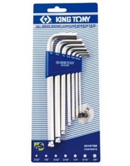 Набір шестигранників 7ед. Г-образные / ДЮЙМ KING TONY (20107SR)