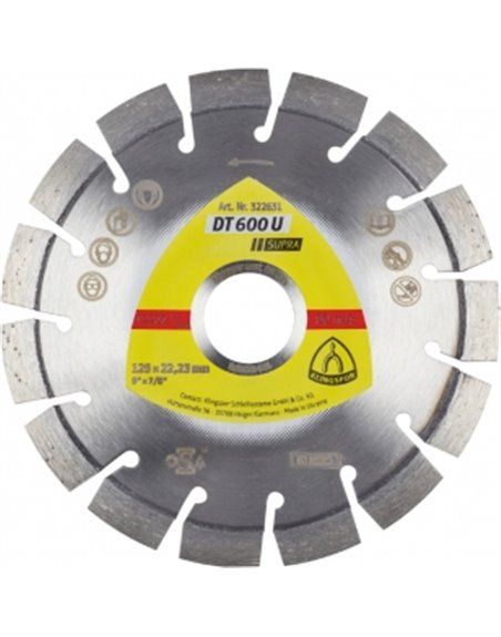 Алмазный отрезной круг (125х2,4х22,23) Klingspor DT 600 U Supra (322631)