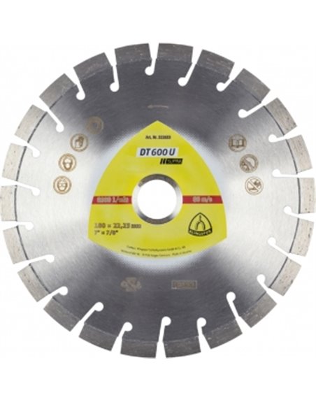 Алмазный отрезной круг (180х2,6х22,23) Klingspor DT 600 U Supra (322633)