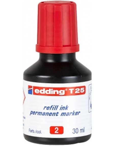 Черніла для заправки маркерів (червона) Edding Permanent T 25 (e-t25/02)