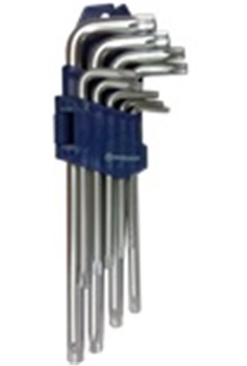 Набор ключей TORX с отверстием Г-образных длинных СТАНДАРТ, 9ед. TKS0902
