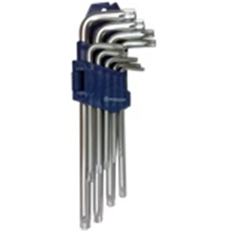 Набор ключей TORX с отверстием Г-образных длинных СТАНДАРТ, 9ед. TKS0902