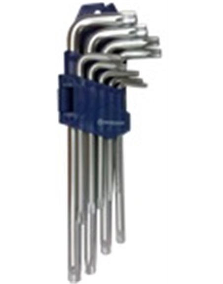 Набор ключей TORX с отверстием Г-образных длинных СТАНДАРТ, 9ед. TKS0902
