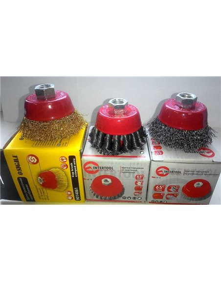 Щетка проволочная чашечная для УШМ М14 (65 мм) INTERTOOL BT-1065